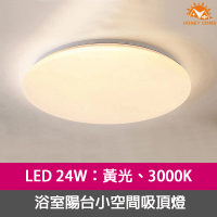 【Honey Comb】黃光浴室陽台小空間LED 24W吸頂燈 系列燈款(V2892Y)