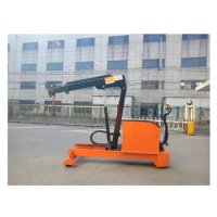 Fully Electric Hydraulic Mobile Floor Crane 2Ton 2M Single Arm Crane Jib Portable Lifting