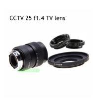 25mm F1.4 CCTV TV Movie lens+C Mount for Canon EOS M6 Mark II M1 M2 M3 M5 M6 M10 M50 M100 M200 Mirrorless Camera C-EOS M