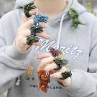 6 PCS Dinosaur Animal Giant Dragon Rings Toys, Cartoon Hand Doll Finger Puppet Baby Children Story Early Education Soothing Toy
