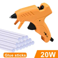 Mini Industrial Glue Gun, Heat Temperature Thermo, Electric Repair Tool with 7mm Hot Melt Glue Gun, 20 Pcs