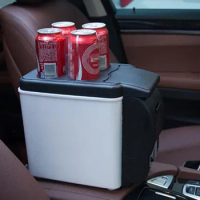 6L Car Refrigerator Mini Fridge Cooler Warmer Single Door Fridge Box for Food Fruit Skincare Drinks Storage Car Trunk RV 12V