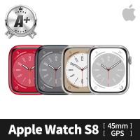 Apple A 級福利品 Apple Watch S8 GPS 45mm 鋁金屬錶殼(副廠配件/錶帶顏色隨機)
