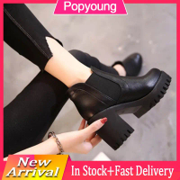 New Popularity Malaysia Ready Stock Big Size 41 high heel short boots thick heel Chelsea Boots women