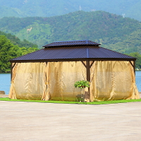 免運 可開發票 戶外休閑廣告遮陽光雨棚 別墅花園庭院羅馬棚鋁合金歐式燒烤大帳篷