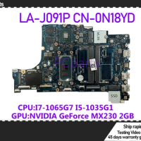 PCparts CN-0N18YD For DELL Inspiron 3493 3593 5493 5593 Laptop Motherboard LA-L091P I7-1065G7 I5-1035G1 CPU Mainboard MB Tested