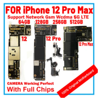 Fully Tested Authentic Motherboard For iPhone 12 Pro Max 64g/256g Original Mainboard With Face ID Cleaned iCloud Free Shipping
