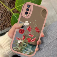 Make up Mirror Case For Vivo IQOO 12 Z7 Z7X Shockproof Soft Silicone Cover For Vivo X 90 X90 Pro Plus Flower Leaves Fundas