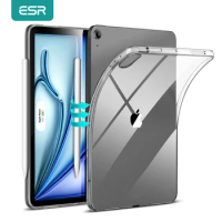 ESR for iPad Air 11 Case 2024 Clear Soft Back Cover for iPad 10.9 inch Matte Black TPU Protective Case Supports Pencil Pro