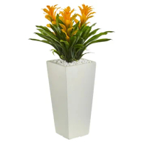 Nearly Natural 26in. Triple Bromeliad Artificial Plant in Planter, Yellow