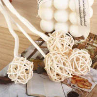 Handmade Reed Diffuser Sticks Natural Rattan Ball Aroma Diffuser Rattan Weaving Fragrance Sticks Multipurpose Home Decor