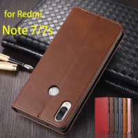 Magnetic Attraction Cover Leather Case for Xiaomi Redmi Note 7 Pro 7s Flip Case Card Holder Holster Wallet Case Fundas Coque