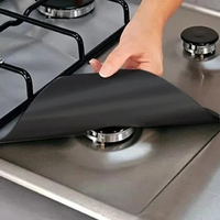 2/4PC Stove Protective Cover Liner Gas Stove Protective Cover Gas Stove Burner Protective Cover Kitchen Accessory Pad Cookware C