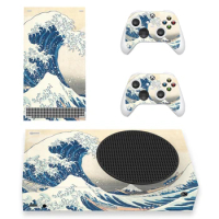 Sea Wave Design For Xbox Series S Skin Sticker Cover For Xbox series s Console and 2 Controllers