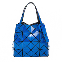 ISSEY MIYAKE 三宅一生 BAOBAO 新款CARAT系列藍色亮面4x4三角格手提包