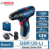 BOSCH GSR120-LI Electric Drill 12V Rechargeable Drill Driver 30N.m Max Torque Household Screwdriver Bosch Original Power Tools