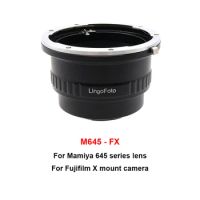 M645-FX Metal Mount Adapter for Mamiya 645 series Medium Format lens to Fujifilm X mount camera for XA,XE,XT,XH,Xpro,XS series