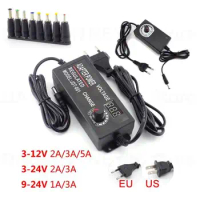 100 220V to DC 3V 12V 24V 9V 1A 2A 3A 5A AC Power Supply Adapter Adjustable wall Plug LED Strip Light Driver Adaptor CCTV U26