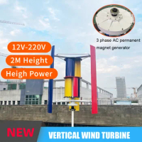 10000W Wind Turbine 3 Blades 24V 48V 96V Free Energy Generators 6000W 8000W Windmill 220V With Off Grid Inverter