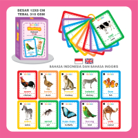 Flashcard RING Binatang Darat Air Udara Kartu Pintar Edukasi Hewan Animal Flash Card Belajar Anak Ba