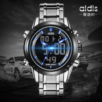 addies Men Quartz Wristwatch Fashion Luxury Stainless Steel Male Waterproof Watches Man Calendar Date Luminous Chronograph Watch