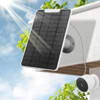 Micro Solar Panels IP65 Waterproof Portable Solar Panels with Rack and Screwdriver 4W 5V for Google Nest Camera Outdoor Indoor