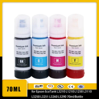 Vliaxh T544 Refill Ink for Epson L3110 544 for Epson EcoTank L3210 L1210 L1250 L3110 L3250 L3251 L3260 L5290 70ml/Bottle