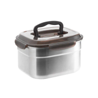 【CookPower 鍋寶】316不鏽鋼提把保鮮盒4600ML-正方形(BVS-4612)