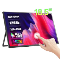18.5 Inch 120Hz 1080P Touch Screen Portable Monitor 100%sRGB HDR Display With VESA &amp; Stand 180° Adjustable For Laptop PS5 Switch