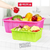 IS114 Keranjang Plastik Peniris SERBAGUNA LARGE (L) / Keranjang Buah-buahan BW-28/ Keranjang Serbagu