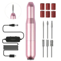 Electric nail grinder nail grinder nail grinder nail drill nail professional tool belt 6 grinding heads and sand ring