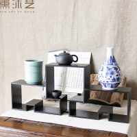小博古架明式紫光檀實木簡約中式多寶閣普洱茶架茶壺展示博古架