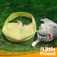 Tas Slempang Gendong Jalan Anjing Kucing Pet Shoulder Bag WHITE FLORAL - Lace Kuning, M