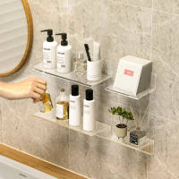 2024 Bathroom Mirror Cabinet Storage Box Wall-Mounted Home Washstand Cosmetics Pupils Makeup Shelf