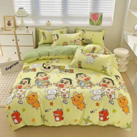 Bộ Chăn Ga Gối 5 món mẫu Shin xanh đầy đủ kích cỡ