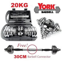 Dumbell York Set Chrome 20KG Dumbell York 20KG Dumbell Set York 20KG Barbel Set