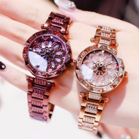 新款時來運轉手錶女學生韓版簡約抖音同款網紅時尚潮流防水女表