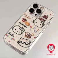 โปร่งใส จัดส่งจากประเทศไทย เคสโทรศัพท์ Hello Kitty กับขนมหวาน สำหรับ iPhone เคสไอโฟน 11 12 13 14 15 