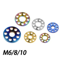 Xingxi Bolt M6/M8/M10 Titanium Drilled Spacer Washer for Motorcycle Modification 9-Holes Ti Washers