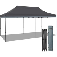 10x20 Canopy Tent Portable Pop Up Canopy Heavy Duty Outdoor Canopy with Wheeled Bag Bonus 6 Sandbags, 10 Stakes