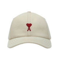 【AMI PARIS】春夏新款 品牌刺繡LOGO 棒球帽-奶油白色(ONE SIZE)