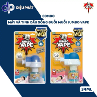 COMBO Bộ Máy Và Tinh Dầu Xông Đuổi Muỗi Jumbo Vape 34ML Hoa Anh Đào Lily