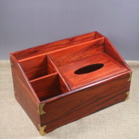 紅木多功能收納盒紙巾盒遙控器收納盒抽屜收納箱辦公桌紅木收納盒