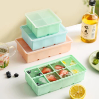 Food grade soft silicone ice grid household square ice making box, frozen ice cube artifact Quick Frozen Ice Homemade Househol