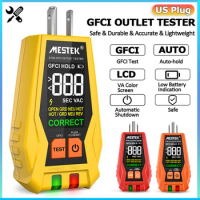 US Plug Digital Socket Tester Color Screen GFCI Test Auto-hold Outlet Tester For Standard 3-Wire 120V Electrical Receptacles