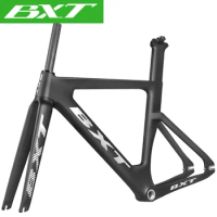 Full carbon track frame road frames fixed gear bike frameset with fork seat post carbon fixed gear BSA track bicycle frame