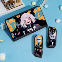 Cartoon Girl Switch Case Compatible with Nintendo Switch OLED / Switch NS,with 4 Joystick Caps,Dockable case for Switch Joy-con