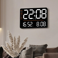 大屏數字鐘 創意多功能掛鐘 簡約LED時鐘 客廳時鐘 大尺寸時鐘 溫度溼度計鍾