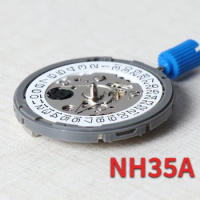 Japan Seiko Original NH35 NH35A Watch Movement Fit NH35 Automatic Mechanical Fit 3.0 Crown Watch White Date Wheel 24 Jewels