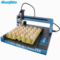 HUMJIHIRO 12.7mm Tray Type XY Axis Egg Inkjet Printer Thermal Inkjet Printer for QR Barcode Variable Date Expiry Date Number